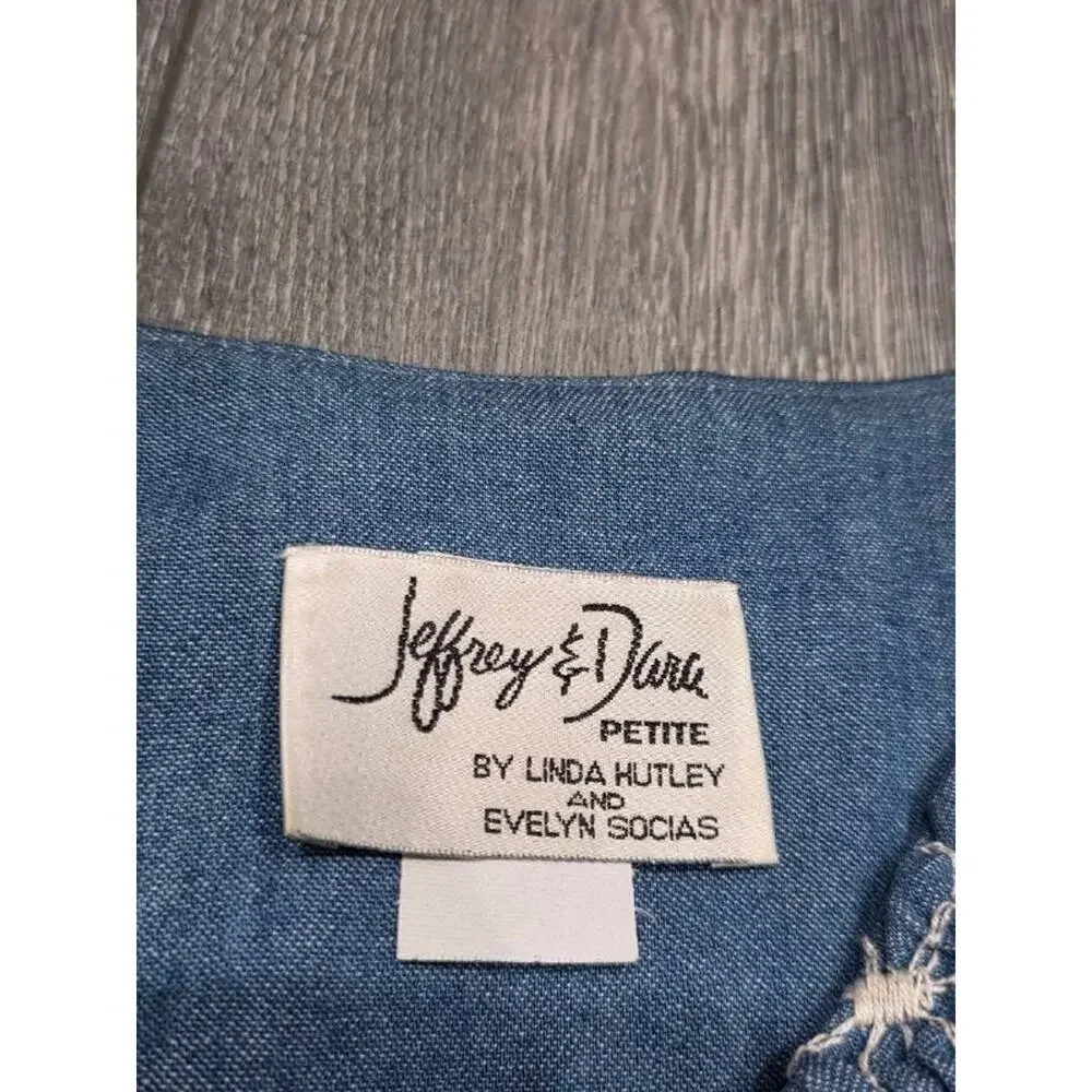 Vintage Jeffrey and Dara Evening Wide Leg 1 Piece Jumpsuit Denim Blue 10 A006204